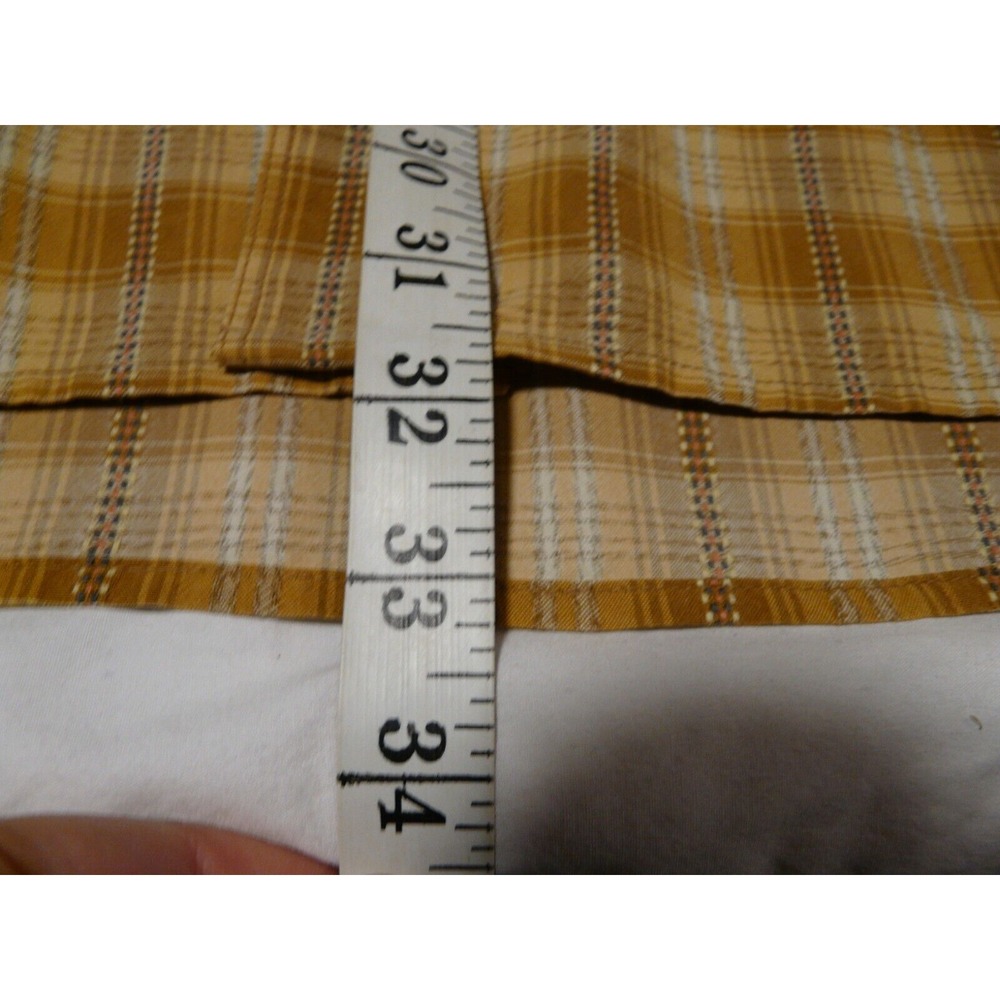 Tommy Bahama Mens Large 100% Silk Button Front Shirt Yellow Tan Plaid Long Sleev - Picture 7 of 8